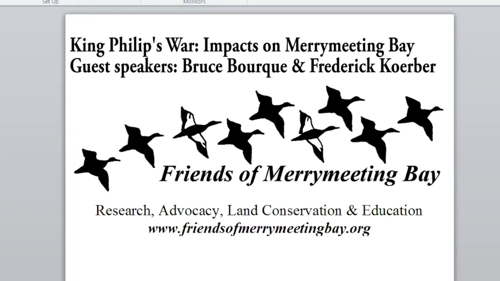 Thumbnail image for Friends Of Merrymeeting Bay Pioneers Project: King Philip's War-Impacts on Merrymeeting Bay